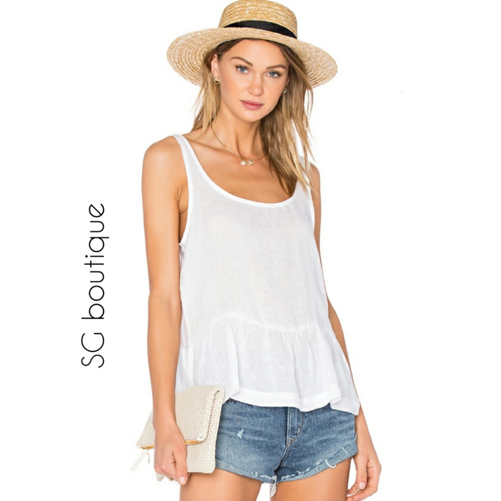 🆕⭐ Boho White ruffle tank top